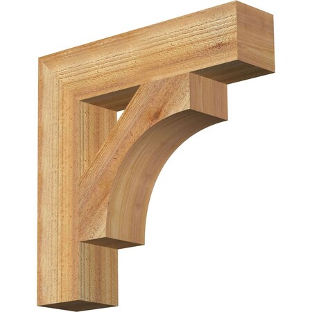 Ekena Millwork Westlake Block Rough Sawn Bracket, Western Red Cedar, 4"W x 18"D x 18"H BKT04X18X18WTL05RWR